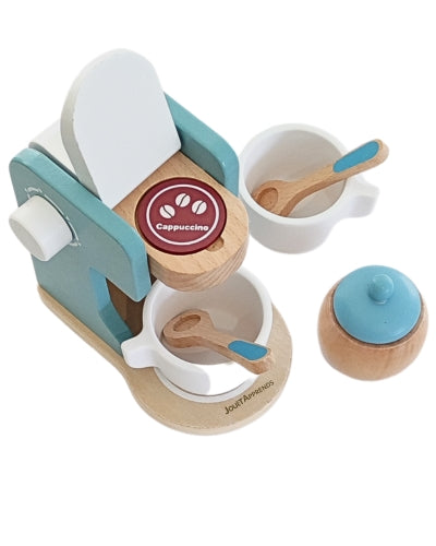 Machine à café enfant - Accessoires dinette en bois - Jouets Montessori 3 ans et plus - JouetApprends