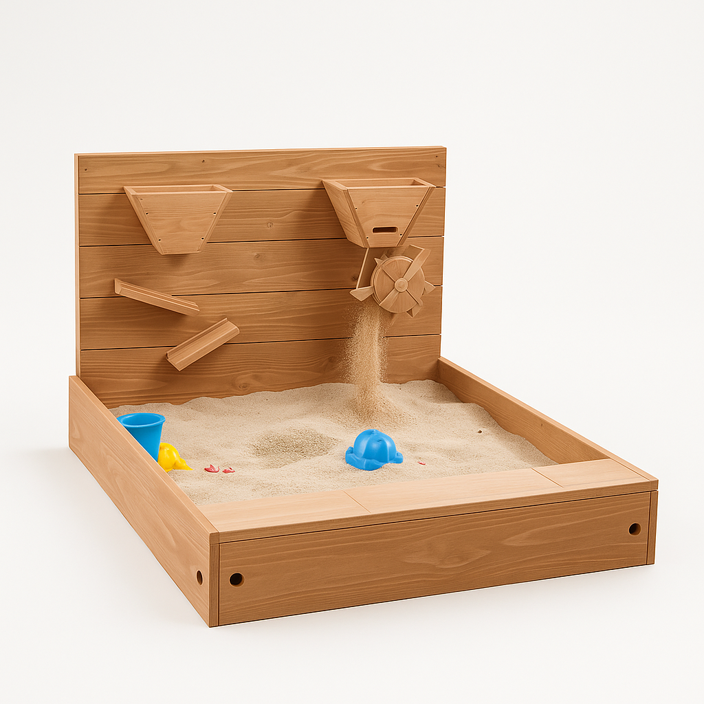 Bac à sable en bois avec couverture | Aire de Jeux d'extérieur pour enfants (1-6 ans) - JouetApprends