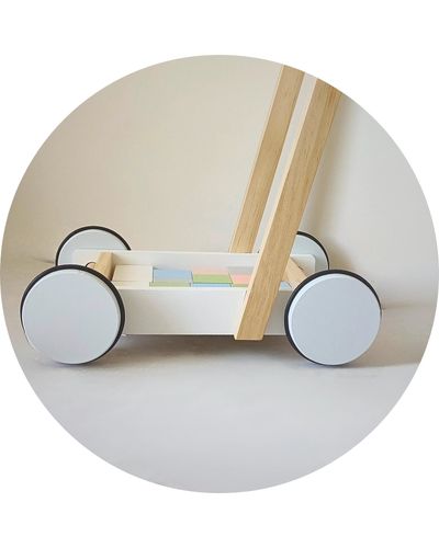 Chariot de marche et blocs de construction | Motricité pour les 1-3 ans - JouetApprends