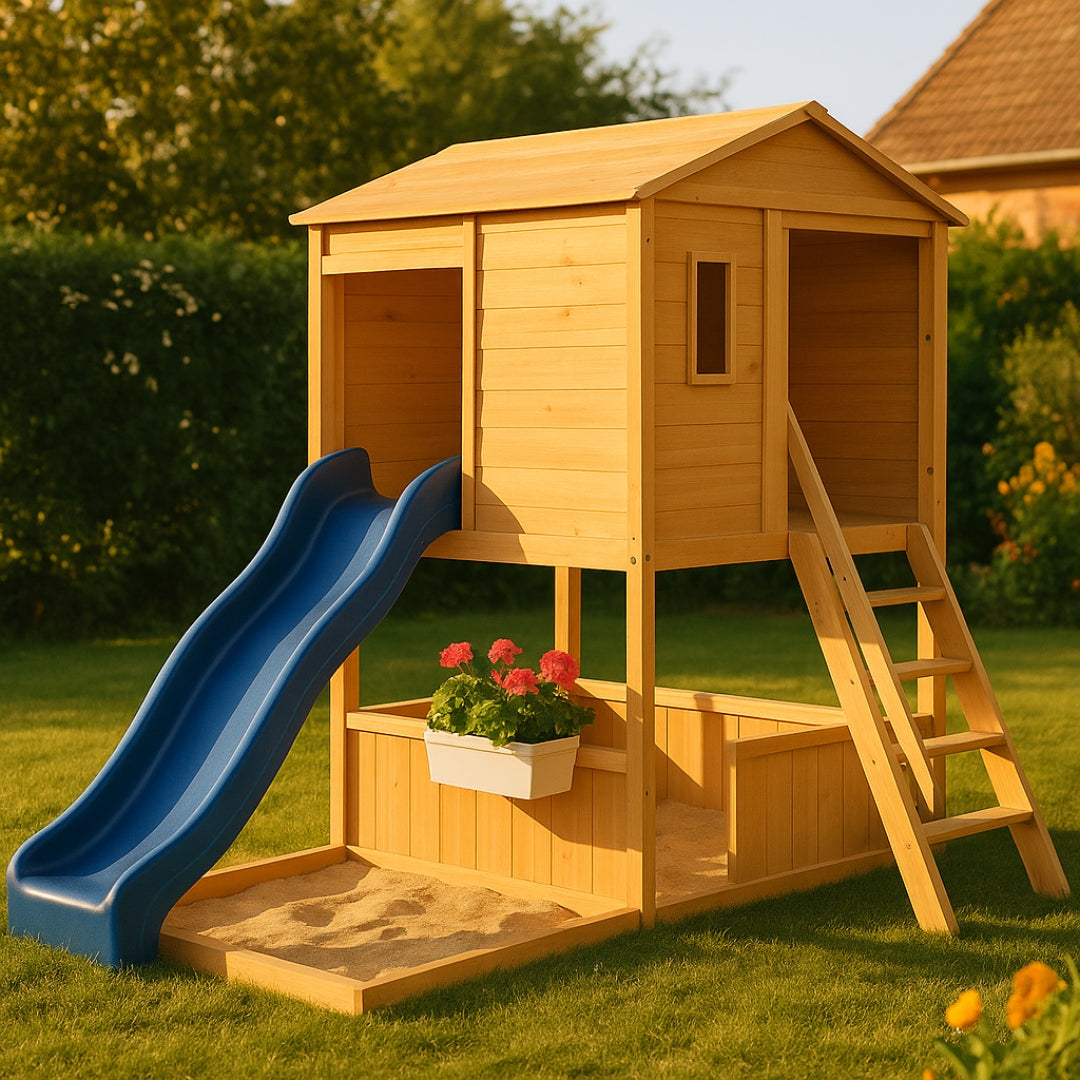 maisonnette-enfant-cabane-bois-avec-toboggan-bac-sable-integre-jeux-exterieur-jardin
