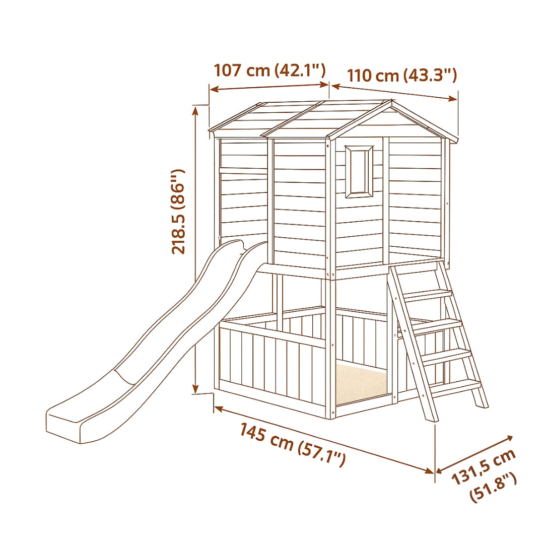 maisonnette-enfant-cabane-bois-avec-toboggan-bac-sable-integre-jeux-exterieur-jardin-montessori-printemps-ete
