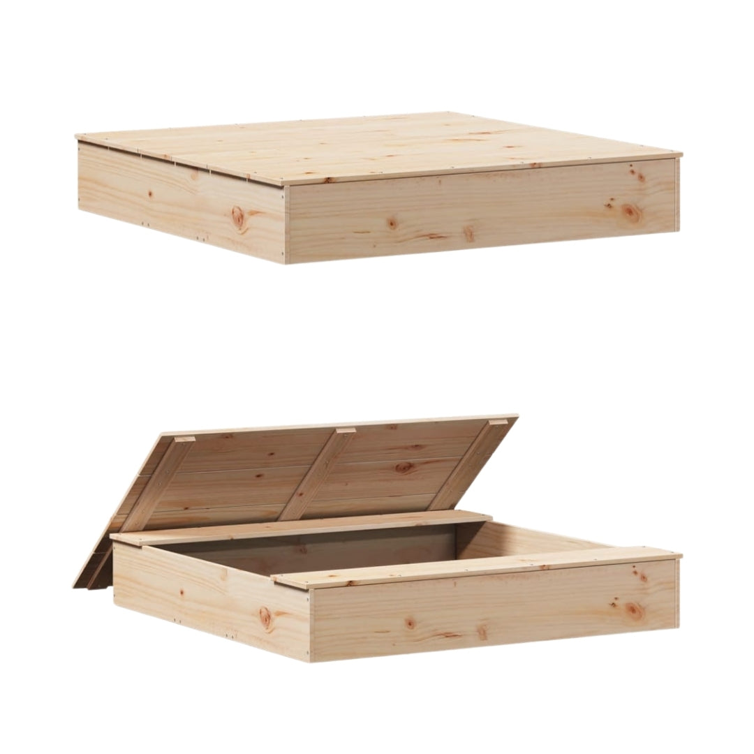 Bac à sable en bois massif avec couvercle – Éveil Montessori pour enfants de 1 à 6 ans au jardin - JouetApprends