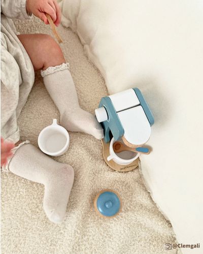 Machine à café enfant - Accessoires dinette en bois - Jouets Montessori 3 ans et plus - JouetApprends