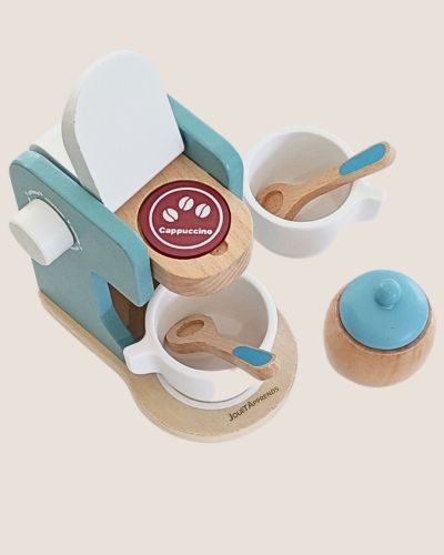 Machine à café enfant - Accessoires dinette en bois - Jouets Montessori 3 ans et plus - JouetApprends