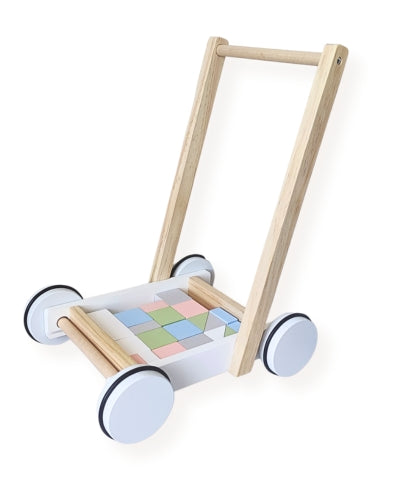 Chariot de marche et blocs de construction | Motricité pour les 1-3 ans - JouetApprends