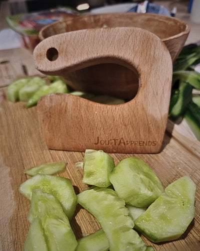 Couteau en bois pour cuisiner avec bébés et enfants - Ustensile cuisine Montessori - JouetApprends