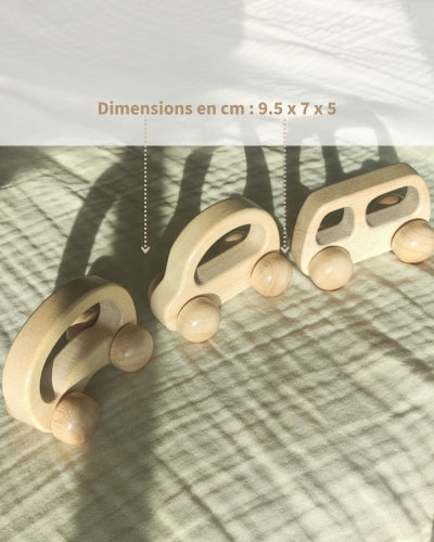 Mini Bolides en bois massif pour Bébé | Petite voiture | Jouet Montessori - JouetApprends