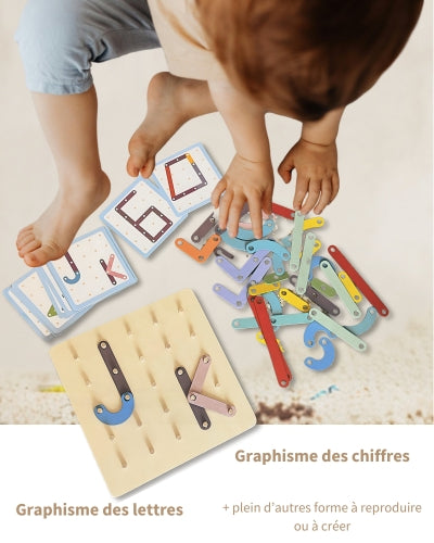 Jeu Montessori 3 ans et plus - Puzzle casse tête - Planche à chevilles pour les tout-petits - JouetApprends