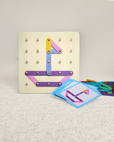 Jeu Montessori 3 ans et plus - Puzzle casse tête - Planche à chevilles pour les tout-petits - JouetApprends