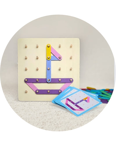Jeu Montessori 3 ans et plus - Puzzle casse tête - Planche à chevilles pour les tout-petits - JouetApprends