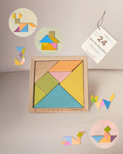 Jeux Puzzle Tangram en bois - Jeux Montessori 4 ans et jusqu'à 8 ans pour enfant - JouetApprends