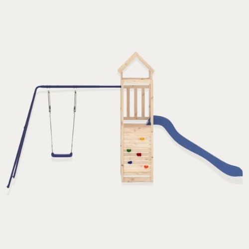Aire de jeux extérieur en bois pour enfant 3-8 ans – Balançoire + Toboggan + Mur d’escalade - Livraison Rapide - JouetApprends