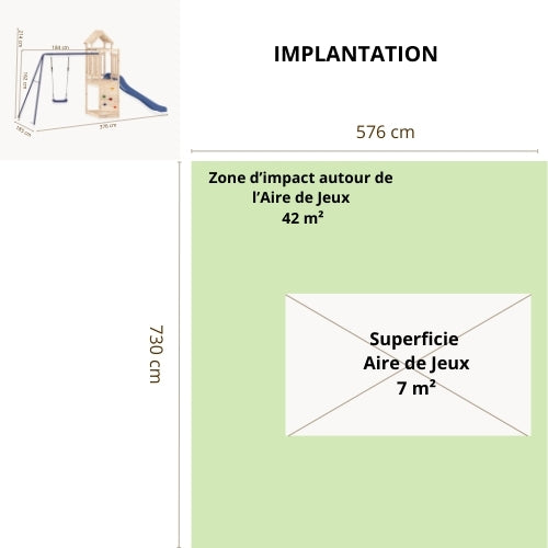 Aire de jeux extérieur en bois pour enfant 3-8 ans – Balançoire + Toboggan + Mur d’escalade - Livraison Rapide - JouetApprends