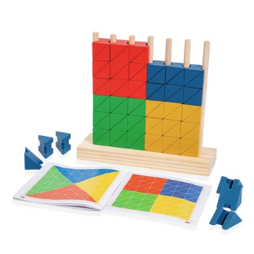 Jeu Montessori créatif en bois – Blocs de constructions logiques arc-en-ciel pour enfants de 3 à 7 ans - JouetApprends