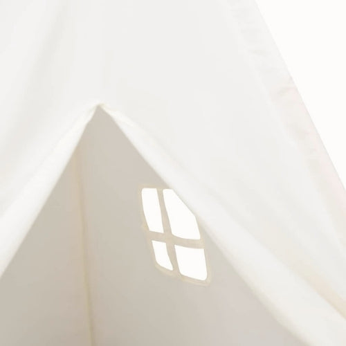 Tipi enfant Montessori en bois blanc avec fenêtre et sac - Tente chambre 3-7 ans - JouetApprends