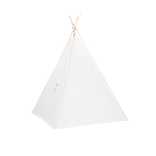 Tipi enfant Montessori en bois blanc avec fenêtre et sac - Tente chambre 3-7 ans - JouetApprends