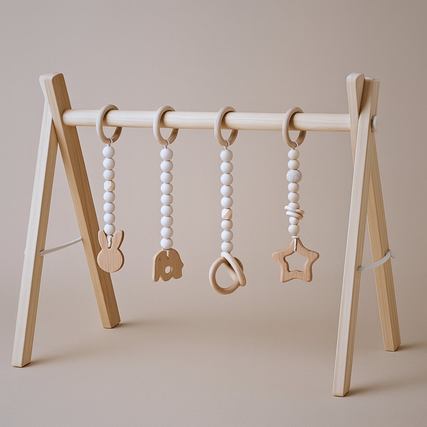 Arche d'Éveil Bébé 0-12 mois en Bois | Baby Gym Pliable | Pratique et Facile à installer - JouetApprends