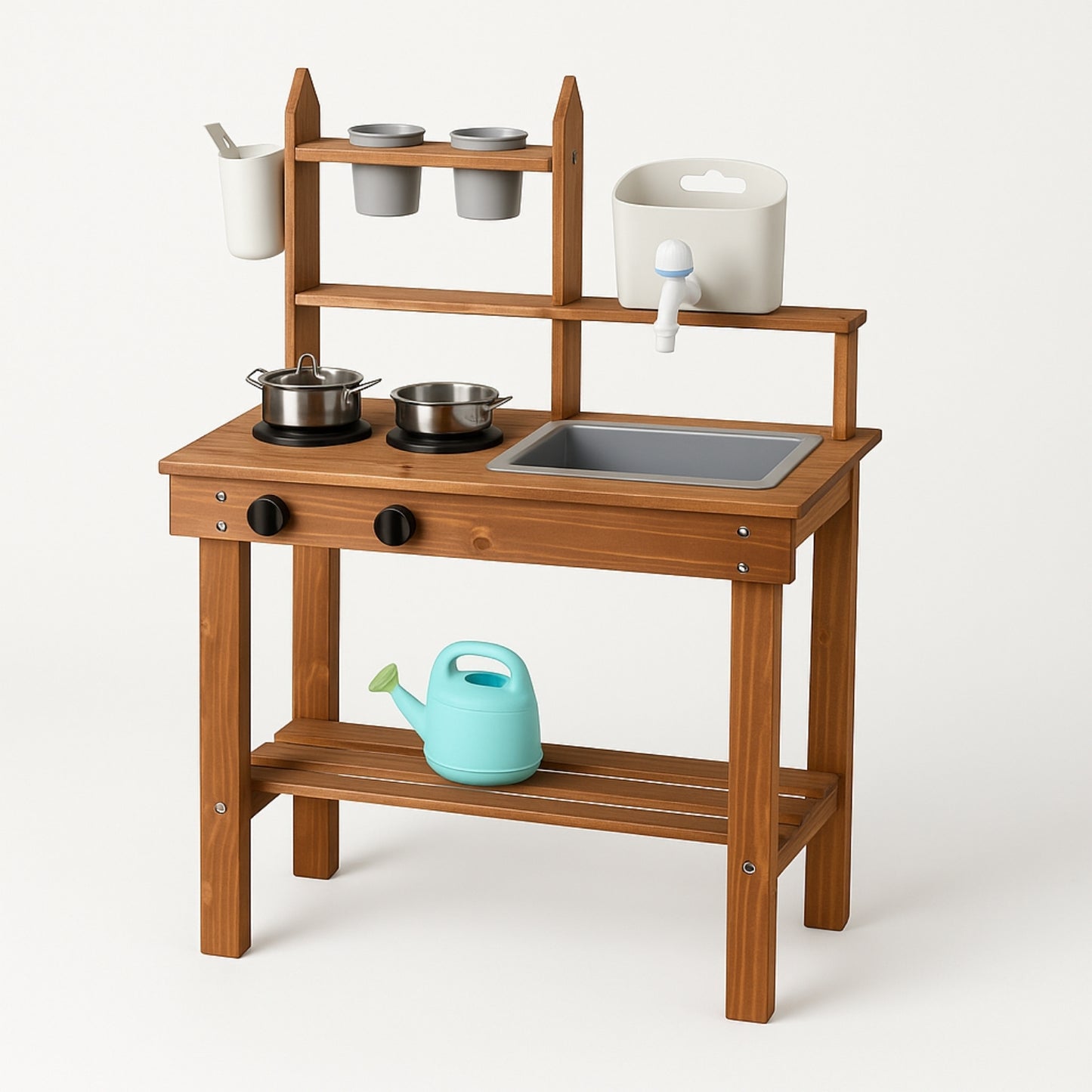 Cuisine d’extérieur en bois Montessori – Jeux, Aventures Sensorielles & Autonomie- Enfant  2-5 ans - JouetApprends