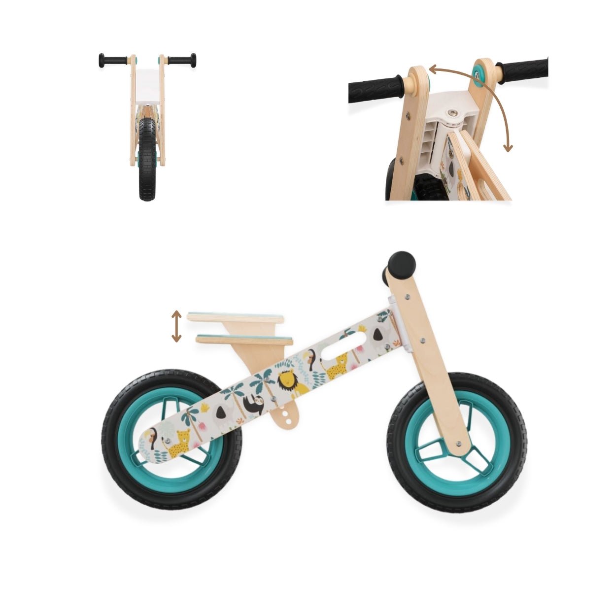 Draisienne Evolutive Bois 3-6 ans - Motif Jungle | Renard | Véhicules - STYL - JouetApprends