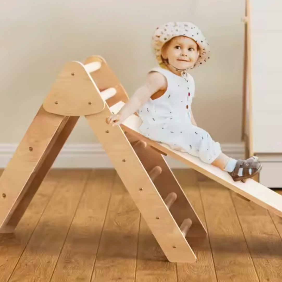 7-en-1 Triangle Pikler, Arche Montessori & Rampe d'escalade (Grand) - Aire de Jeux Intérieur - Motricité & Eveil 8 mois - 5 ans - JouetApprends