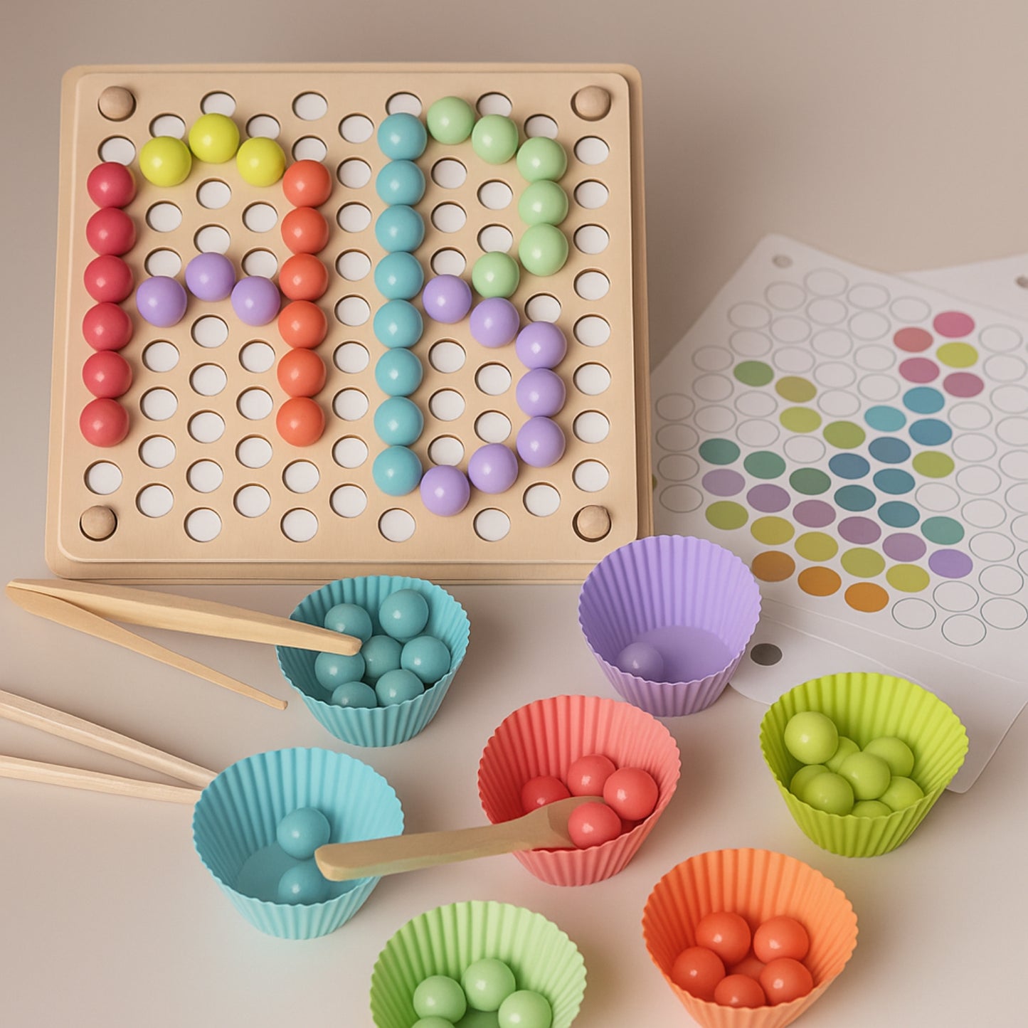 Jeu de tri Montessori 3 ans | Apprendre les couleurs | Concevoir formes et objets - JouetApprends
