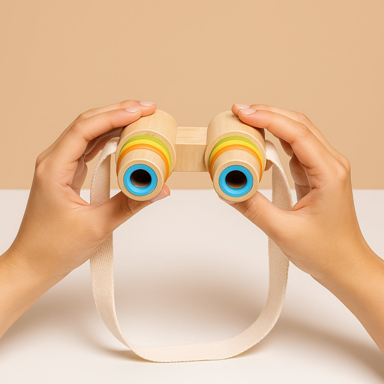 Jumelles Enfant en Bois naturel - Jeux Montessori pour Balades en Nature - 18 mois - 6 ans - JouetApprends