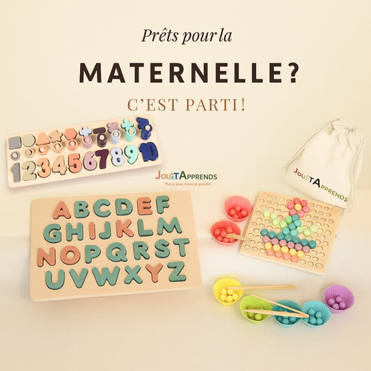 Kit Éducatif Montessori - Maternelles 123 ABC – Jeux Alphabet, Chiffres & Motricité bois| Enfants 3-6 ans - JouetApprends