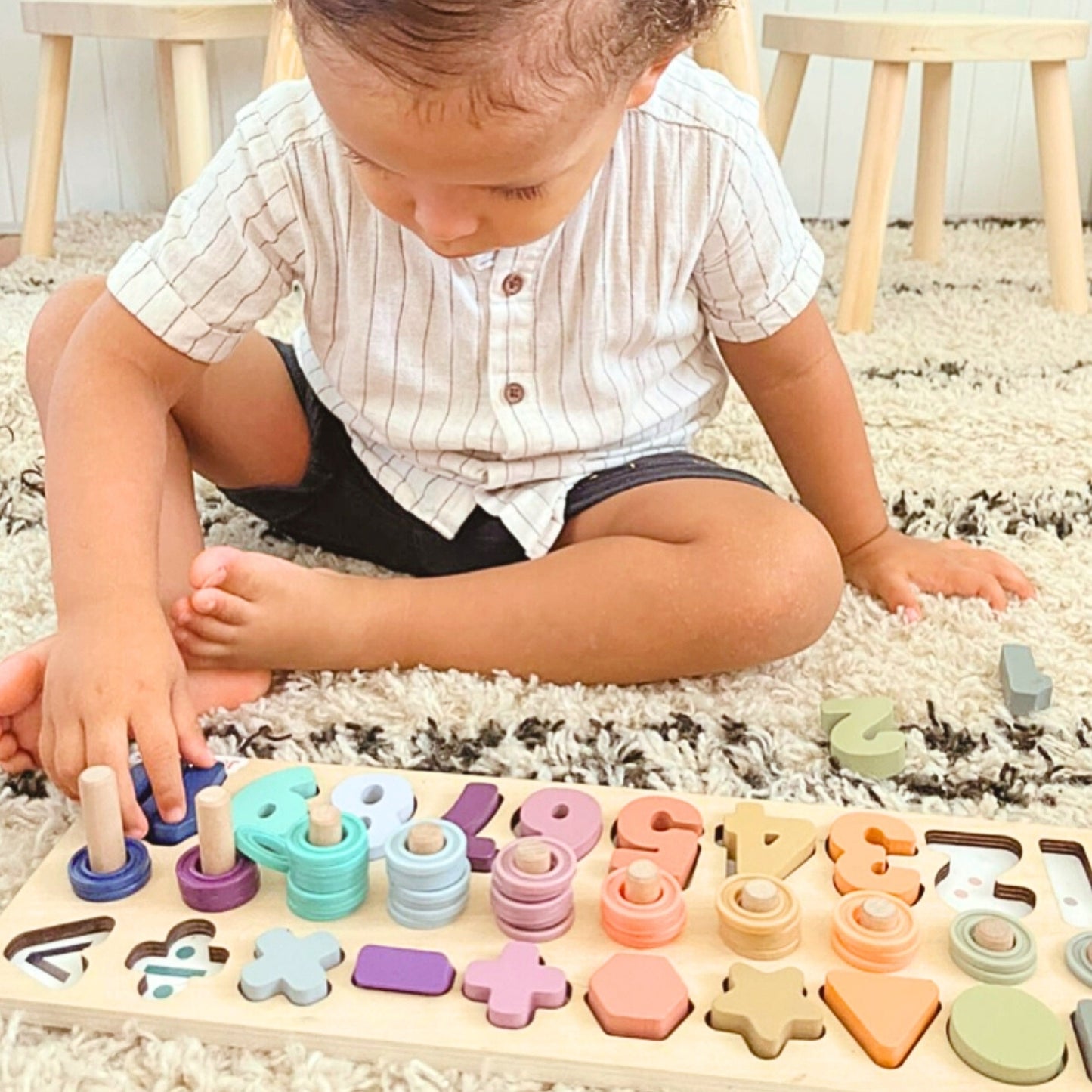 Kit Éducatif Montessori - Maternelles 123 ABC – Jeux Alphabet, Chiffres & Motricité bois| Enfants 3-6 ans - JouetApprends