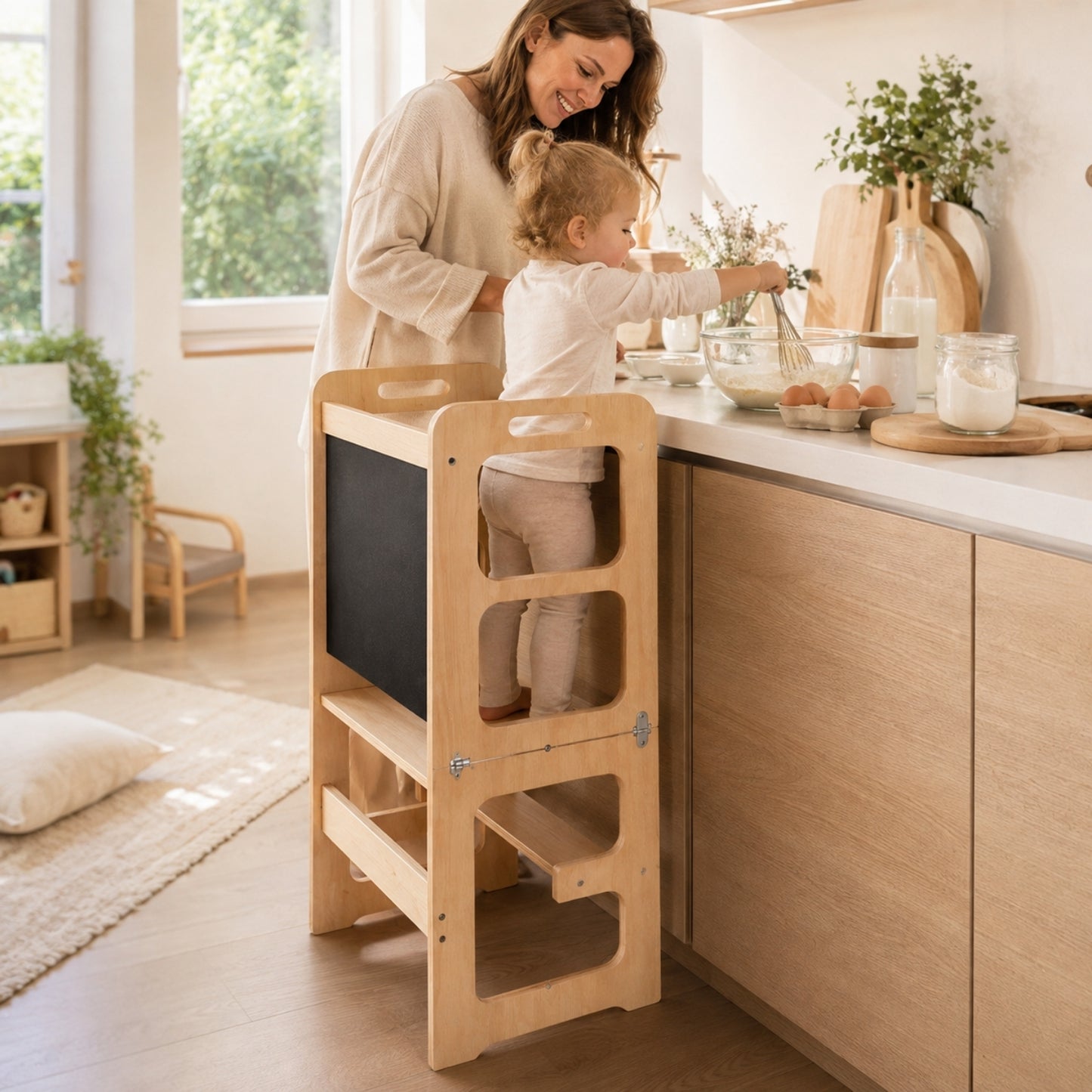 Tour d'observation 3 en 1 - Pliable en Table d'activités - Tableau dessin - Montessori Enfant 18 mois-5 ans - JouetApprends