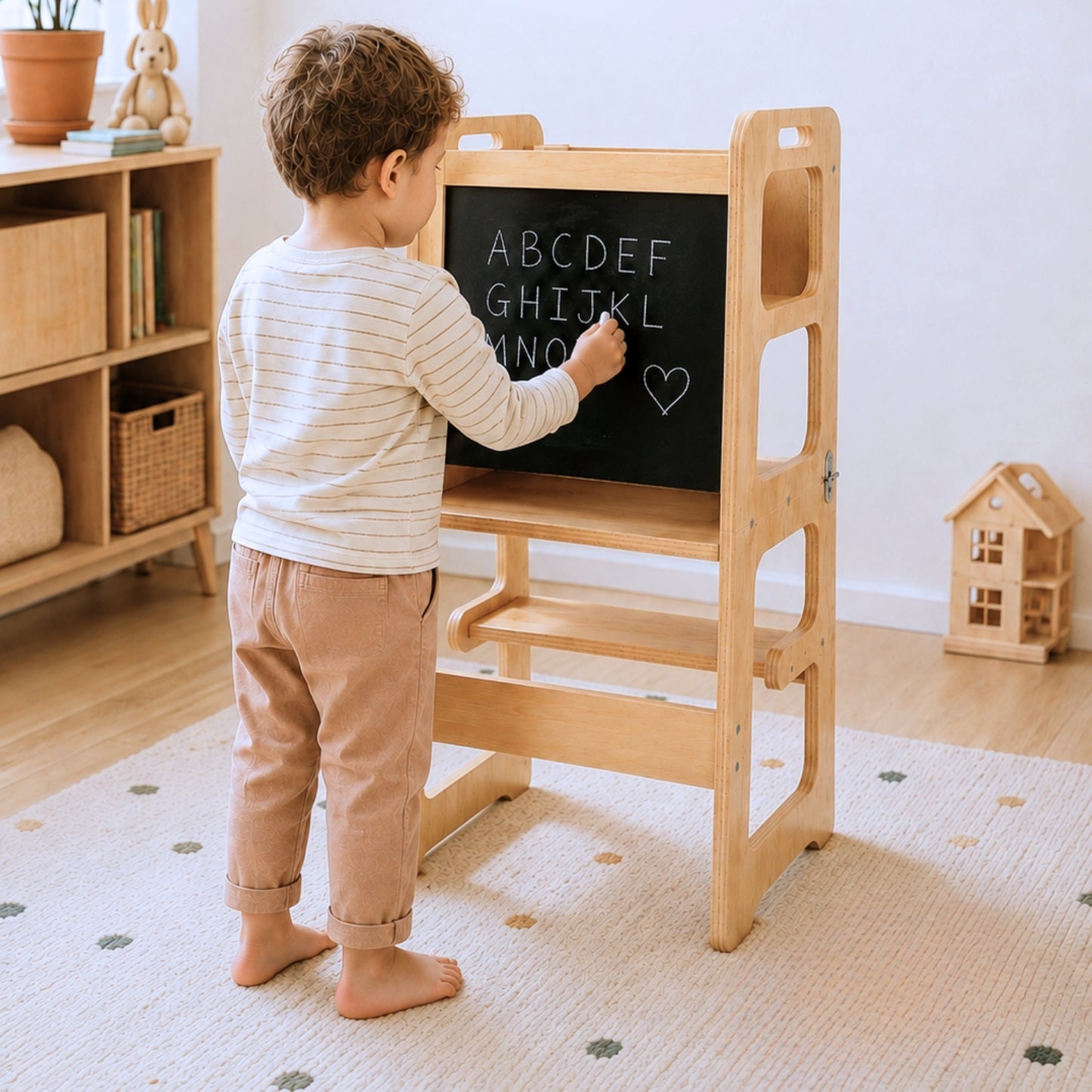 Ma Rentrée Autonome – Pack Montessori 3 ans avec Lit Cabane, Tour d'Observation & Chariot